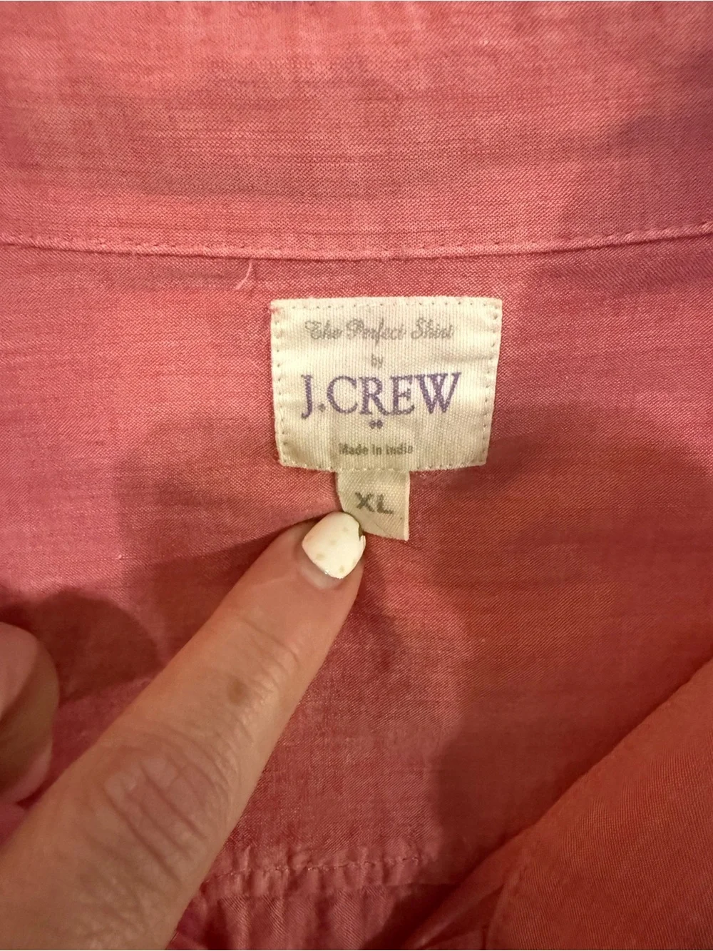 J.Crew XL Pink Cotton Button Front Utility Shirt Roll Tab Sleeve‎ Casual Top